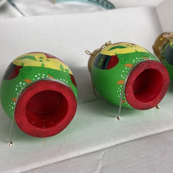 Vintage boxed set of 3 wooden Matryoshka 🪆 Doll Ornaments Christmas poinsettia - Picture 8 of 10